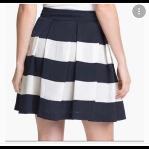 Kanar blue and white stripped mini skirt with pockets size 4